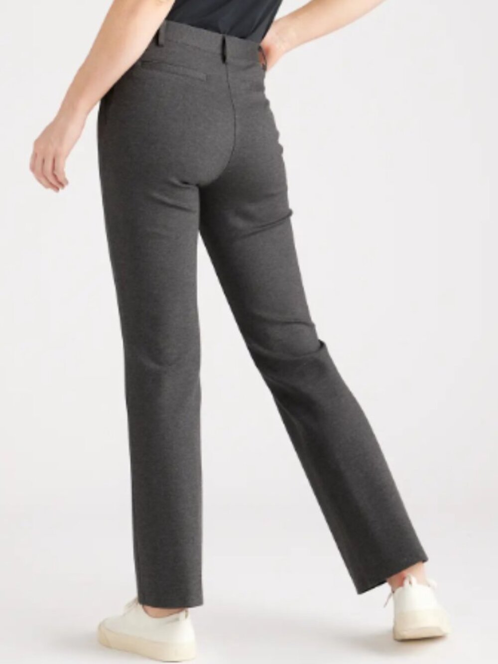 Quince Ultra-Stretch Ponte Bootcut Pant, Large, 29” Inseam, Charcoal